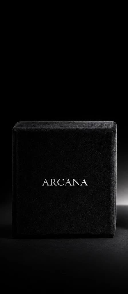 Высокий чёрный бархатный футляр ARCANA, закрыт
